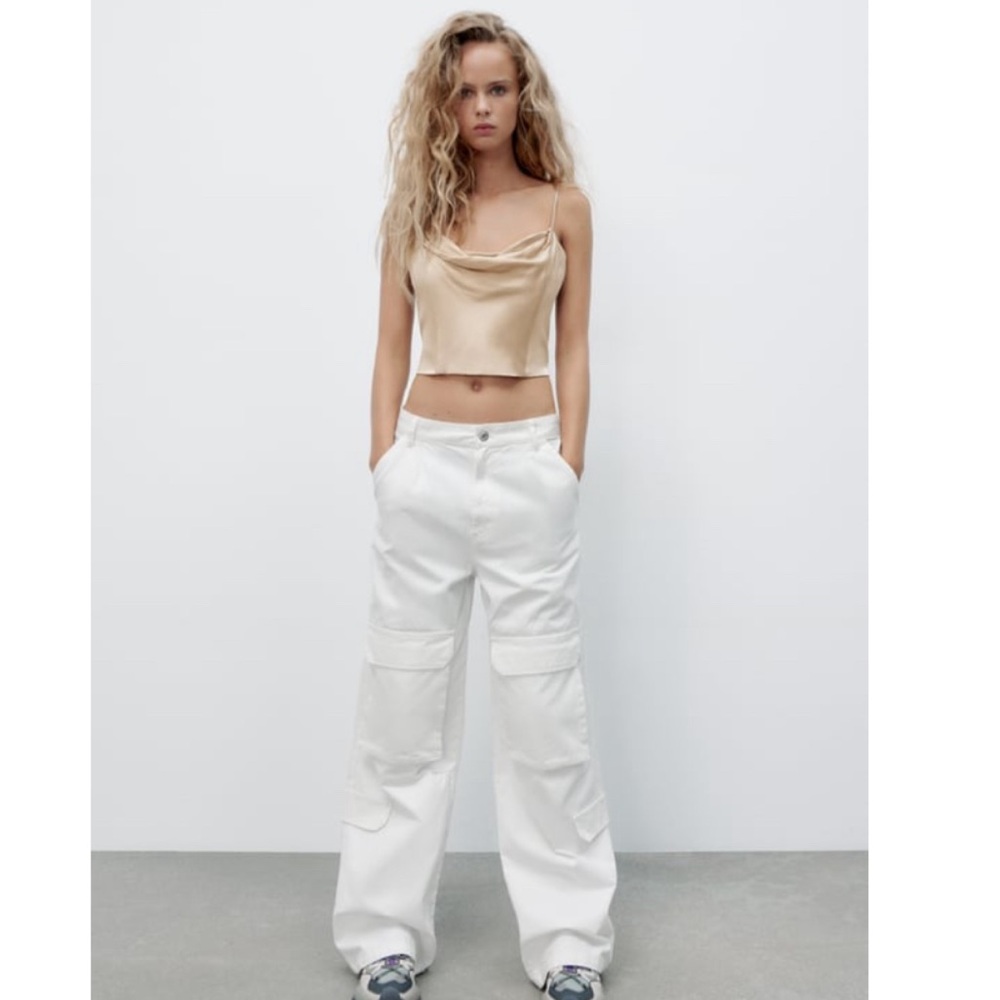 Zara satin effect crop top